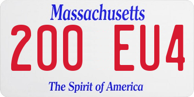 MA license plate 200EU4