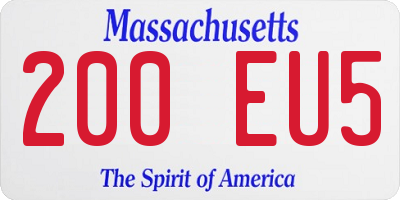 MA license plate 200EU5