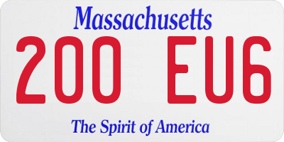 MA license plate 200EU6