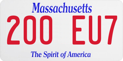 MA license plate 200EU7