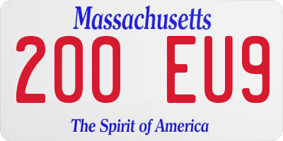 MA license plate 200EU9