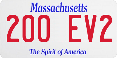 MA license plate 200EV2
