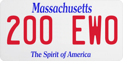 MA license plate 200EW0