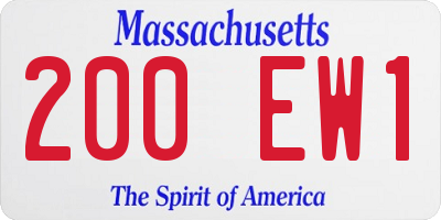 MA license plate 200EW1