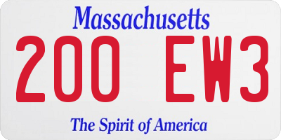 MA license plate 200EW3
