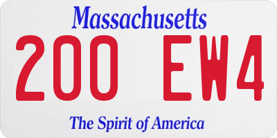 MA license plate 200EW4