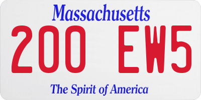 MA license plate 200EW5
