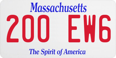 MA license plate 200EW6