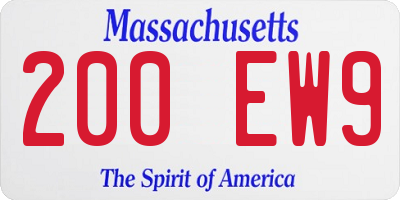 MA license plate 200EW9