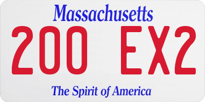 MA license plate 200EX2