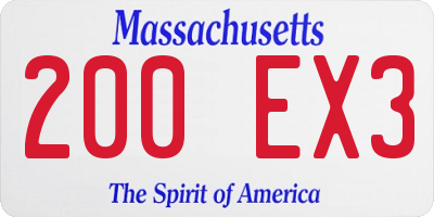 MA license plate 200EX3