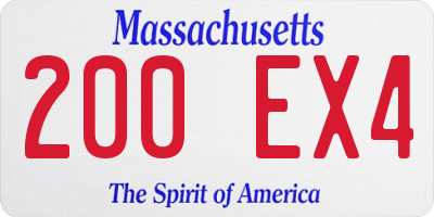 MA license plate 200EX4
