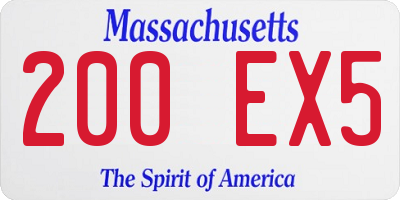 MA license plate 200EX5
