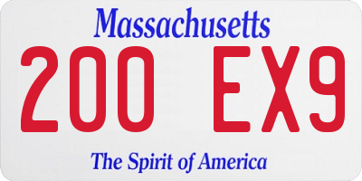 MA license plate 200EX9