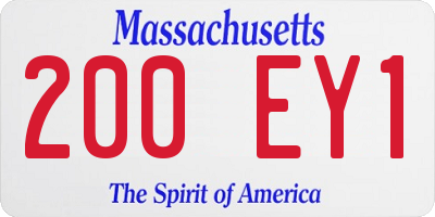 MA license plate 200EY1