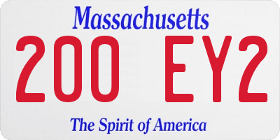 MA license plate 200EY2