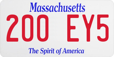 MA license plate 200EY5