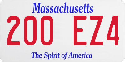 MA license plate 200EZ4