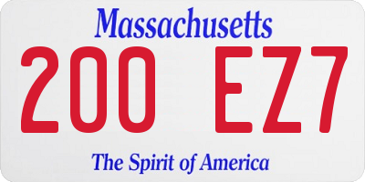 MA license plate 200EZ7
