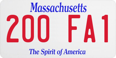 MA license plate 200FA1