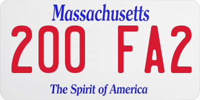 MA license plate 200FA2