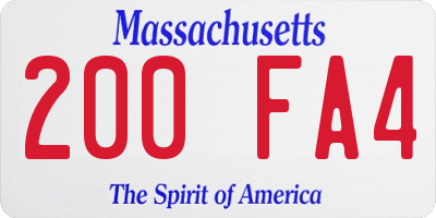 MA license plate 200FA4