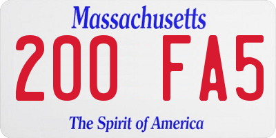 MA license plate 200FA5