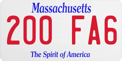 MA license plate 200FA6
