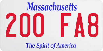 MA license plate 200FA8