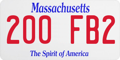 MA license plate 200FB2