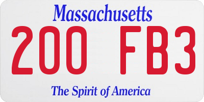 MA license plate 200FB3