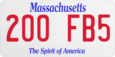 MA license plate 200FB5