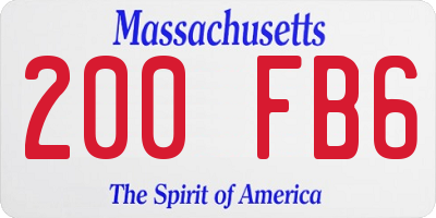 MA license plate 200FB6