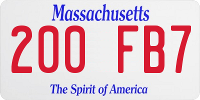 MA license plate 200FB7