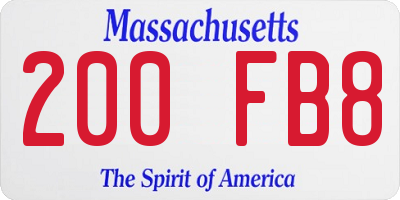 MA license plate 200FB8