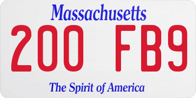 MA license plate 200FB9
