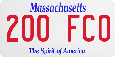 MA license plate 200FC0