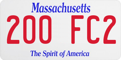 MA license plate 200FC2