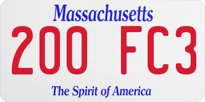 MA license plate 200FC3