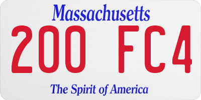 MA license plate 200FC4