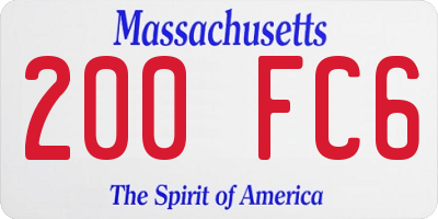 MA license plate 200FC6