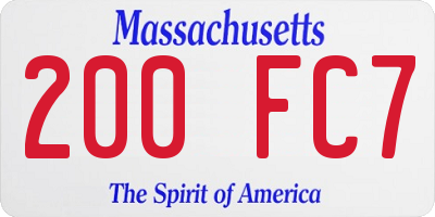 MA license plate 200FC7