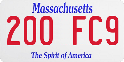 MA license plate 200FC9