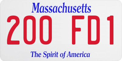 MA license plate 200FD1