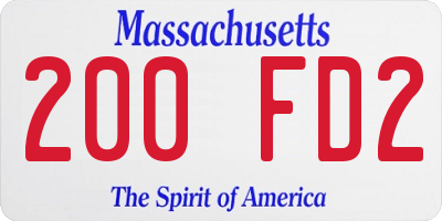 MA license plate 200FD2