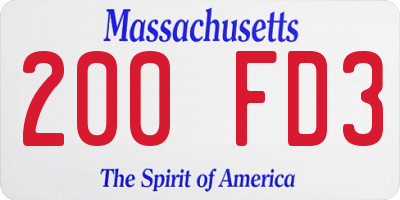 MA license plate 200FD3