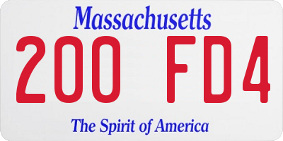 MA license plate 200FD4