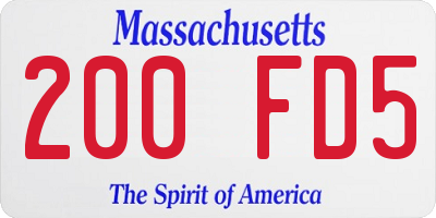 MA license plate 200FD5