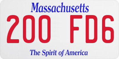 MA license plate 200FD6