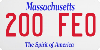 MA license plate 200FE0